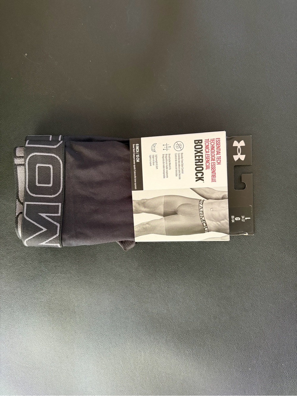 Under Armour Black Boxerjock with Gray Logo Waistband